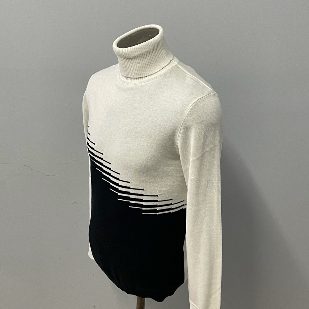 Lavane sweater turtleneck black/white knitted regular fit - Picture 2 of 3